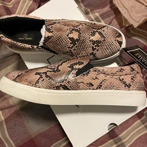 Faux Snake Skin Slip On Sneakers